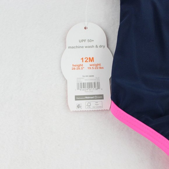 Wonder Nation One Piece Swimsuit Baby Girl 12M - Picture 6 of 7